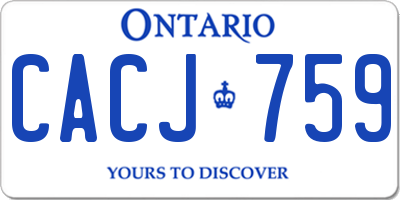 ON license plate CACJ759