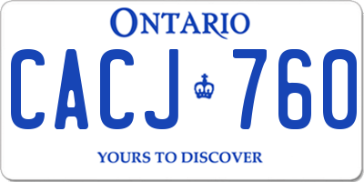 ON license plate CACJ760