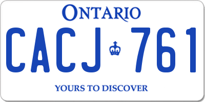 ON license plate CACJ761