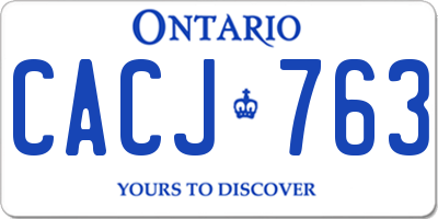 ON license plate CACJ763