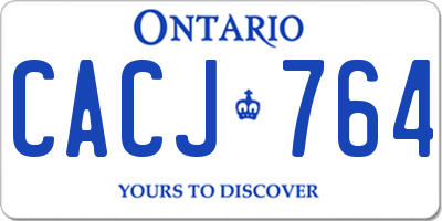 ON license plate CACJ764