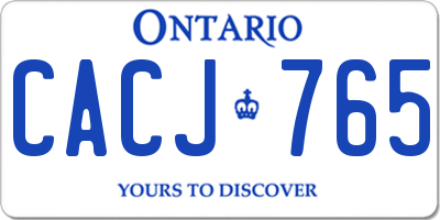 ON license plate CACJ765