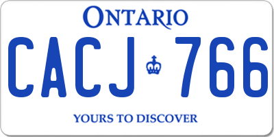 ON license plate CACJ766