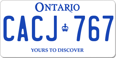 ON license plate CACJ767