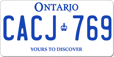 ON license plate CACJ769