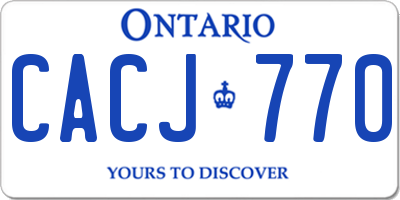 ON license plate CACJ770