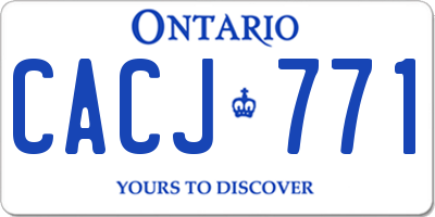 ON license plate CACJ771