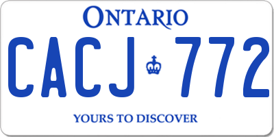 ON license plate CACJ772