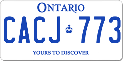 ON license plate CACJ773