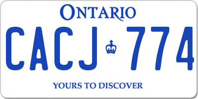 ON license plate CACJ774