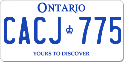 ON license plate CACJ775