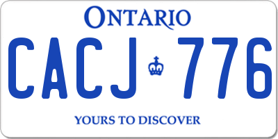 ON license plate CACJ776