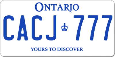 ON license plate CACJ777