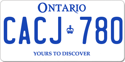 ON license plate CACJ780