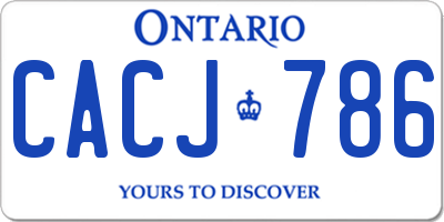 ON license plate CACJ786