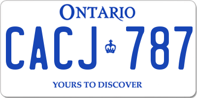 ON license plate CACJ787