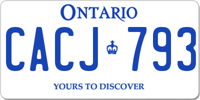 ON license plate CACJ793