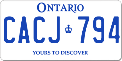 ON license plate CACJ794