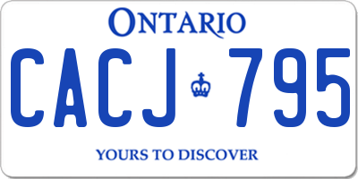 ON license plate CACJ795