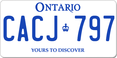 ON license plate CACJ797