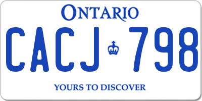 ON license plate CACJ798