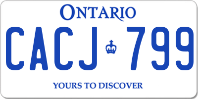 ON license plate CACJ799