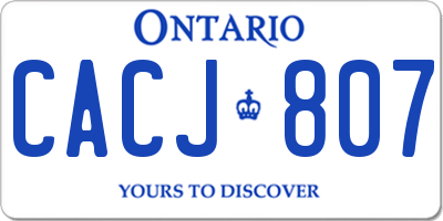 ON license plate CACJ807