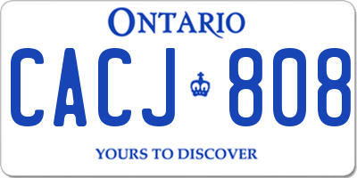 ON license plate CACJ808