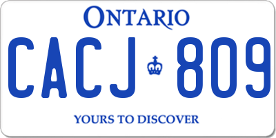 ON license plate CACJ809