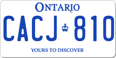 ON license plate CACJ810