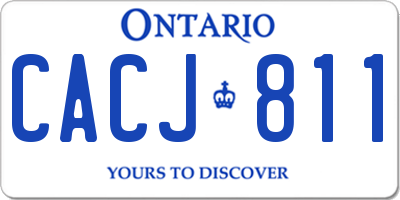 ON license plate CACJ811