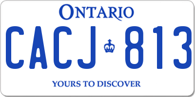 ON license plate CACJ813