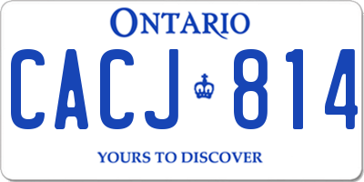 ON license plate CACJ814