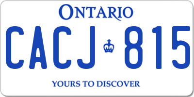 ON license plate CACJ815