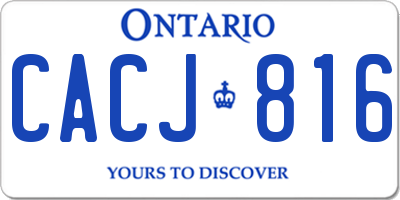 ON license plate CACJ816