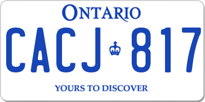 ON license plate CACJ817