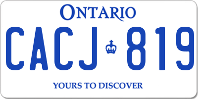 ON license plate CACJ819