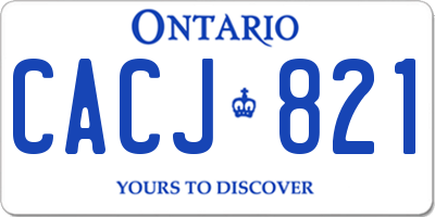 ON license plate CACJ821