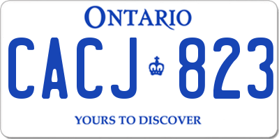 ON license plate CACJ823