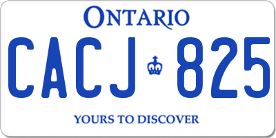 ON license plate CACJ825