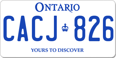 ON license plate CACJ826