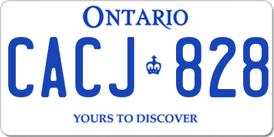 ON license plate CACJ828