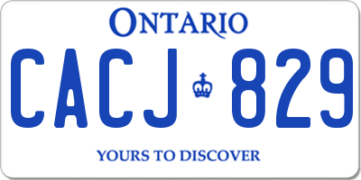 ON license plate CACJ829