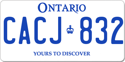 ON license plate CACJ832