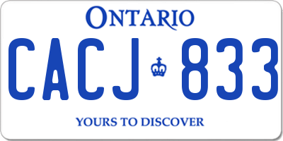 ON license plate CACJ833