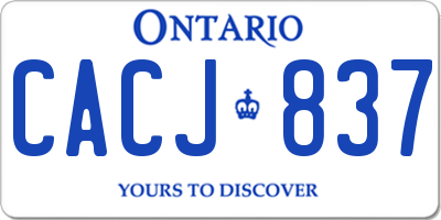 ON license plate CACJ837