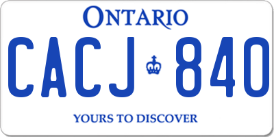 ON license plate CACJ840