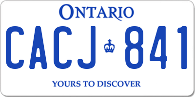 ON license plate CACJ841