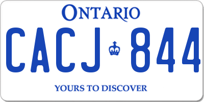 ON license plate CACJ844