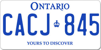 ON license plate CACJ845